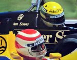 Neck to neck. Ayrton Senna , Nelson Piquet. (1986).jpg